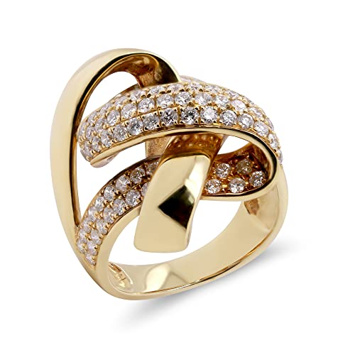 Gin & Grace 18K Yellow Gold Natural Diamond Ring for women | Ethically, authentically & organically sourced Round-cut Diamonds hand-crafted jewelry for her | Diamond Ring for women.