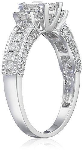 Dazzlingrock Collection 2.25 Carat (ctw) 14k Princess & Round Diamond Ladies 3 Stone Engagement Bridal Ring 2 1/4 CT, White Gold