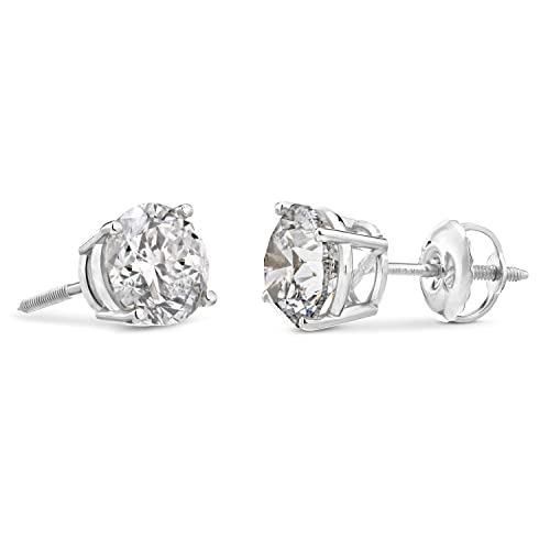 Amazon Collection Certified 14k Gold Diamond with Screw Back and Post Stud Earrings (J-K Color, I1-I2 Clarity)