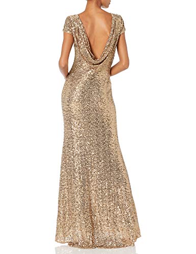 Badgley Mischka Women s Cowl Back Sequin Classic Gown