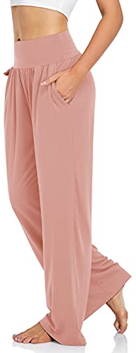 UEU Women s Casual Loose Wide Leg Cozy Pants Yoga Sweatpants Comfy High Waisted Sports Athletic Lounge Pants with Pockets