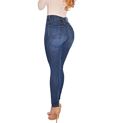 KUNMI Womens Curvy High Waist Stretch Butt Lifting Skinny Colombian Jeans