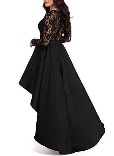 Elapsy Womens Sexy Lace Hi Low Cocktail Party Dress Floral Swing Prom Evening Gowns