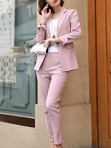 Womens Business Work Suit Set Blazer Pants for Office Lady Suit Set Slim Fit Blazer Pant