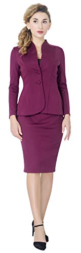 Marycrafts Women s Formal Office Business Work Jacket Skirt Suit Set