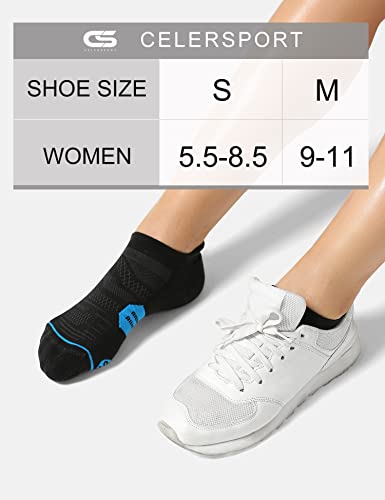 CS CELERSPORT 6 Pack Women s Ankle Running Socks Cushioned Low Cut Tab Athletic Socks