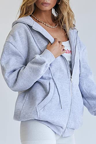 EFAN Women s Cute Hoodies Teen Girl Fall Jacket Oversized Sweatshirts Casual Drawstring Clothes Zip Up Y2K Hoodie with Pocket