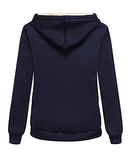 LLdress Hoodies for Women Sherpa Lined Jacket Zip Up Thick Sweatshirt Warm Fleece Coat