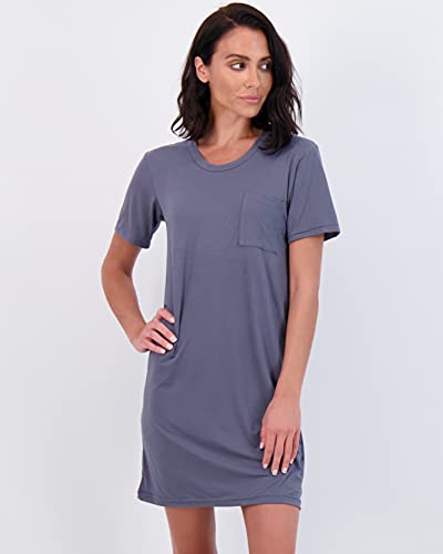 Real Essentials 3 Pack: Women s Nightshirt Short Sleeve Soft Nightgown Sleep Dress With Pocket (Available In Plus Size)