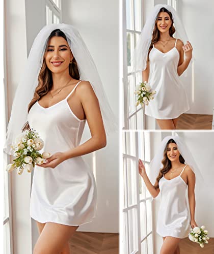 Avidlove Women Sleepwear Satin Nightgown Mini Slip Chemise Short Nightwear