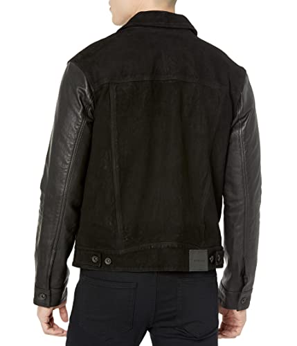 JOHN VARVATOS Men s Rex Modern Leather Trucker Jacket