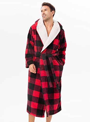 DAVID ARCHY Men s Soft Fleece Plush Robe Full Length Long Bathrobe