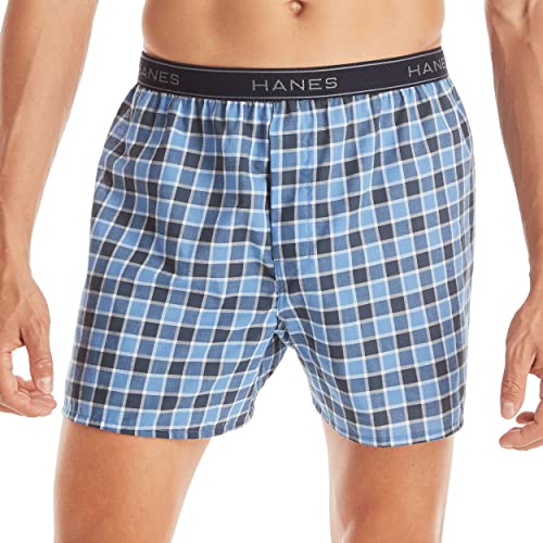 Hanes Mens Tagless Boxer With Exposed Waistband Multi-Packs