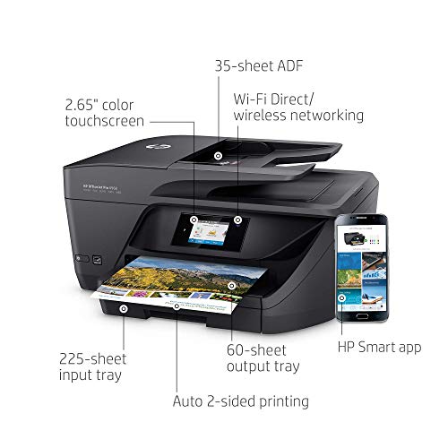 HP OfficeJet Pro 6968 All-in-One Wireless Printer with Mobile Printing, Instant Ink Ready (T0F28A) (Renewed)