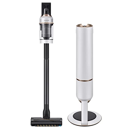 SAMSUNG BESPOKE Jet Cordless Stick Vacuum Cleaner w/ Clean Station, Powerful Multi-Surface Floor Cleaning for Carpet, Hardwood, Tile, 5-Layer Filter, Lightweight, VS20A9500AW/AA, 2023, Misty White