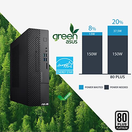 ASUS ExpertCenter D500SC Small Form Factor Desktop PC, Intel Core i5-11400, 8GB DDR4 RAM, 512GB PCIe SSD, TPM, Windows 11 Professional, Black, D500SC-XH503