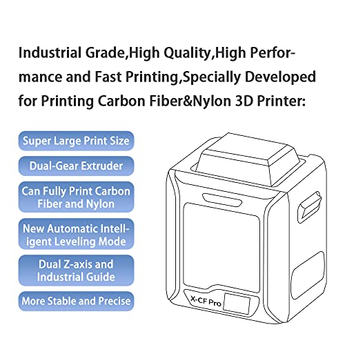 R QIDI TECHNOLOGY X-CF Pro 3D Printers Industrial Grade,Specially Developed for Printing Carbon Fiber&Nylon with QIDI Fast Slicer, Automatic Leveling,Large Build Volume 11.8x9.8x11.8 Inch