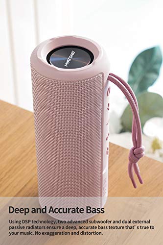 MIATONE Outdoor Portable Bluetooth Speakers Wireless Speaker Waterproof - Pink