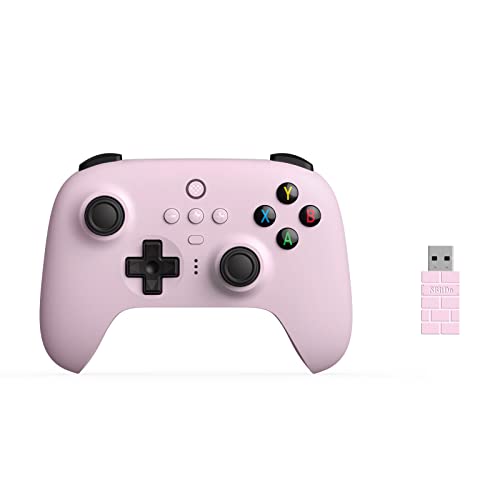 8Bitdo Ultimate 2.4g Wireless Controller with Charging Dock, 2.4g Controller for Windows, Android, Steam Deck & Raspberry Pi (Pastel Pink)