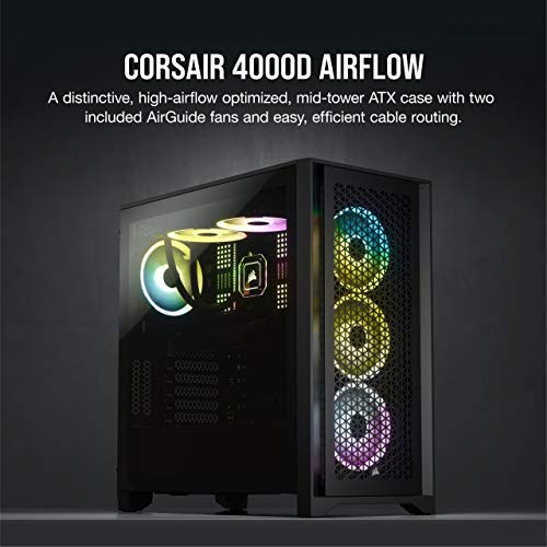 Corsair 4000D Airflow Tempered Glass Mid-Tower ATX PC Case - Black