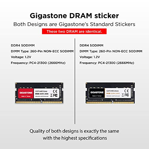 【DDR4 RAM】 Gigastone Laptop RAM 16GB (2x8GB) DDR4 16GB DDR4-2666MHz PC4-21300 CL19 1.2V 260 Pin Unbuffered Non ECC SODIMM for Notebook Laptop Memory Module (Laptop ONLY)