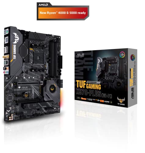 ASUS AM4 TUF Gaming X570-Plus (Wi-Fi) AM4 Zen 3 Ryzen 5000 & 3rd Gen Ryzen ATX Motherboard with PCIe 4.0, Dual M.2, 12+2 with Dr. MOS Power Stage