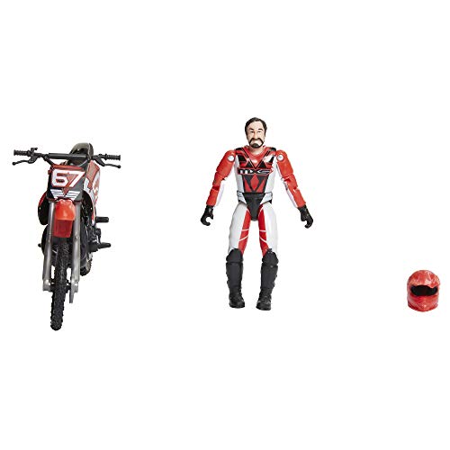 MXS Motocross Bike Toys Moto Extreme Sports, Bike & Rider with SFX Sounds by Jakks Pacific Action Figure Playsets - #67 Red & White Rider, for Kids Ages 5+