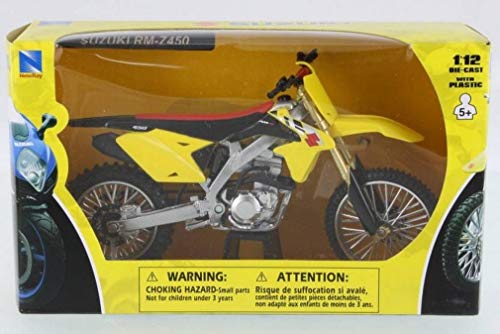 New-Ray 1/12 Suzuki RM-Z450 2014 Suzuki Motocross / Off-Road Bike, Yellow, (57643)