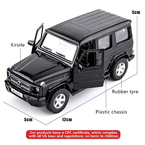 TGRCM-CZ 1/36 Scale G63 Casting Car Model, Zinc Alloy G Wagon Toy Car for Kids, Pull Back Vehicles Toy Car for Toddlers Kids Boys Girls Gift (Black)