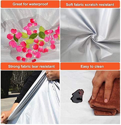 Kayme Car Covers for SUV Waterproof All Weather Sun Uv Rain Protection with Zipper Mirror Pocket Fit Ford Explorer, Toyota Highlander, Honda Pilot, Suitable for Mid Size SUV Jeep (188 to 200 Inch) YXL