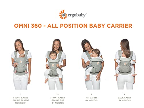 Ergobaby Omni 360 All-Position Baby Carrier for Newborn to Toddler with Lumbar Support & Cool Air Mesh (7-45 Lb), Khaki Green