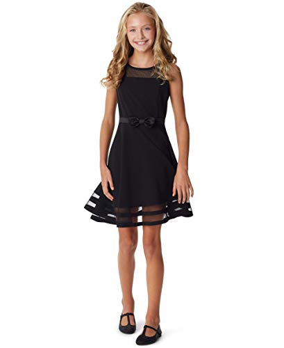 Calvin Klein Girls  Sleeveless Party Dress, Fit and Flare Silhouette, Round Neckline & Back Zip Closure