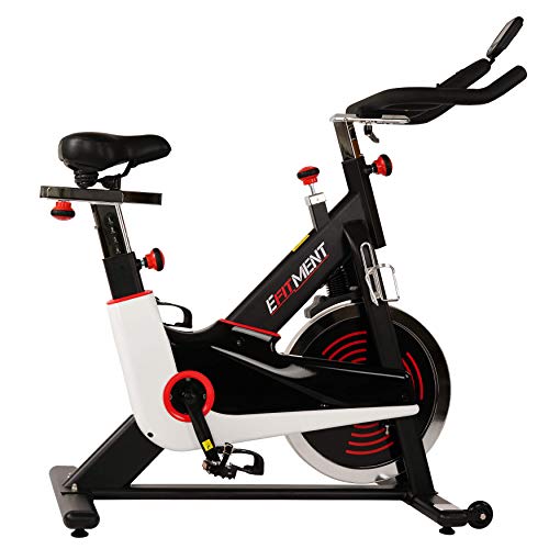 EFITMENT Indoor Cycle Bike, Magnetic Cycling Trainer Exercise with Belt Drive, LCD Monitor and Pulse Monitor