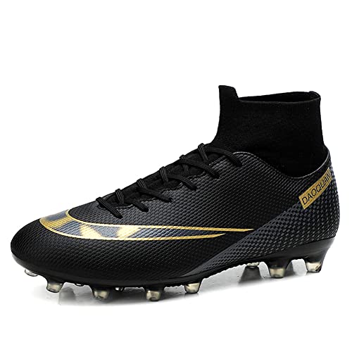 MFSH Unisex-Cleats Soccer Shoes for Big Boy Fg/ag High-top Spikes Football Shoes for Younth Professional Training Turf Indoor Ankle Boots Athletic Sneaker