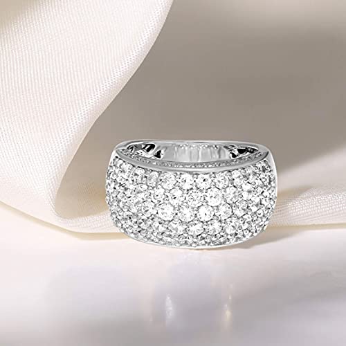 FRIENDLY DIAMONDS 3 1/3 Carat - 4 1/6 Carat | 925 Sterling Silver | IGI Certified Brilliant-Cut Lab Grown Pave Diamond Ring