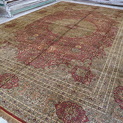 Yilong Carpet 12x18ft Oversized Oriental Silk Rugs Expensive Vintage Handmade Area Rugs for Home Office