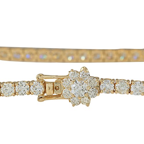 6.65 carat natural diamond F-G color vs1-vs2 clarity 14K yellow gold luxury Tennis bracelet for women exclusively handmade in the USA