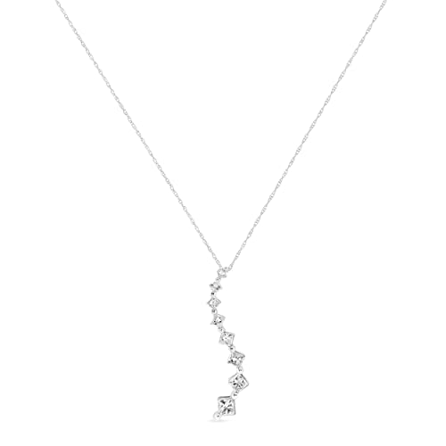 Haus of Brilliance 14K White Gold 2.00 Cttw Princess-cut and Baguette-Cut Diamond Journey 18