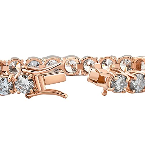 Certified 16.53 Ct Lab Grown Diamond Tennis Bracelet Rose Gold 7