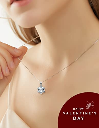 ONLYLIKE Pendant Necklaces for Women, 1 Carat Moissanite Diamond D Color (VVS1) Pendant Necklaces, Anniversary Eternity Jewelry Present for Wife, Birthday Gifts for Women Wife Girls