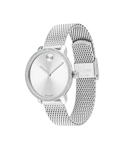 Movado Bold Shimmer Women s Swiss Quartz Stainless Steel and Mesh Bracelet Casual Watch, Color: Silver (Model: 3600655)