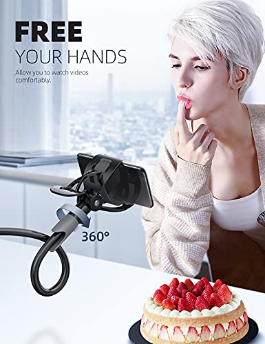 Lamicall Phone Holder Bed Gooseneck Mount - Cell Phone Clamp Clip for Desk, Flexible Lazy Long Arm Headboard Bedside, Overhead Mount Stand, Compatible with iPhone 14 Plus / Pro Max XR X 8 7 6 Plus