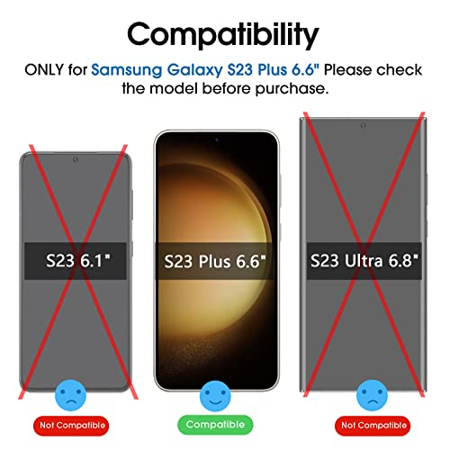 amFilm [2+2 Pack Samsung Galaxy S23+/S23 Plus 6.6   Privacy Screen Protector with Camera Lens Protector, Anti Spy Hybrid Film, Fingerprint ID Compatible, Easy to Installation.