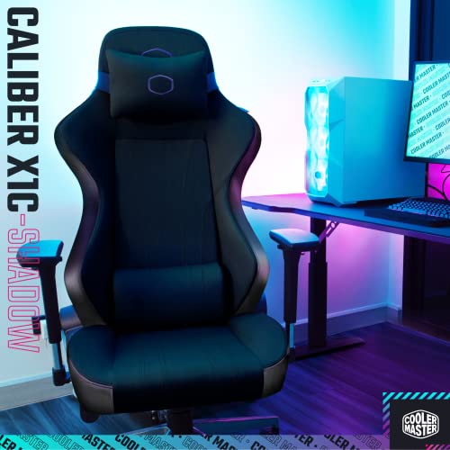 Cooler Master Caliber X1C Gaming Chair - Cooling Comfort & Performance - 360° Swivel, Reclining High Back, Armrests, Headrest, Lumbar Support - PU Leather - Black