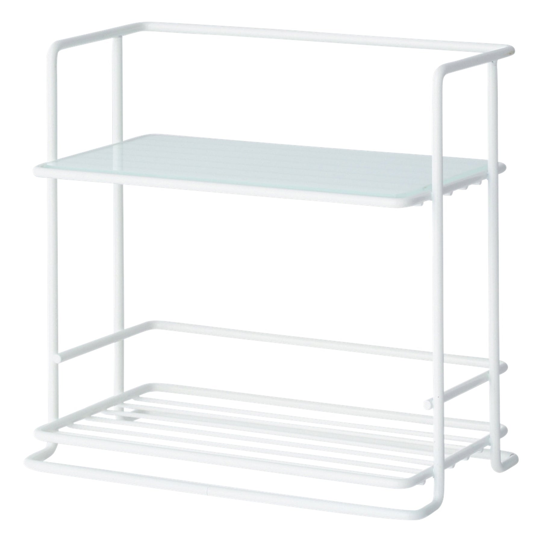 Kitchen Rack With Glass Small White 　