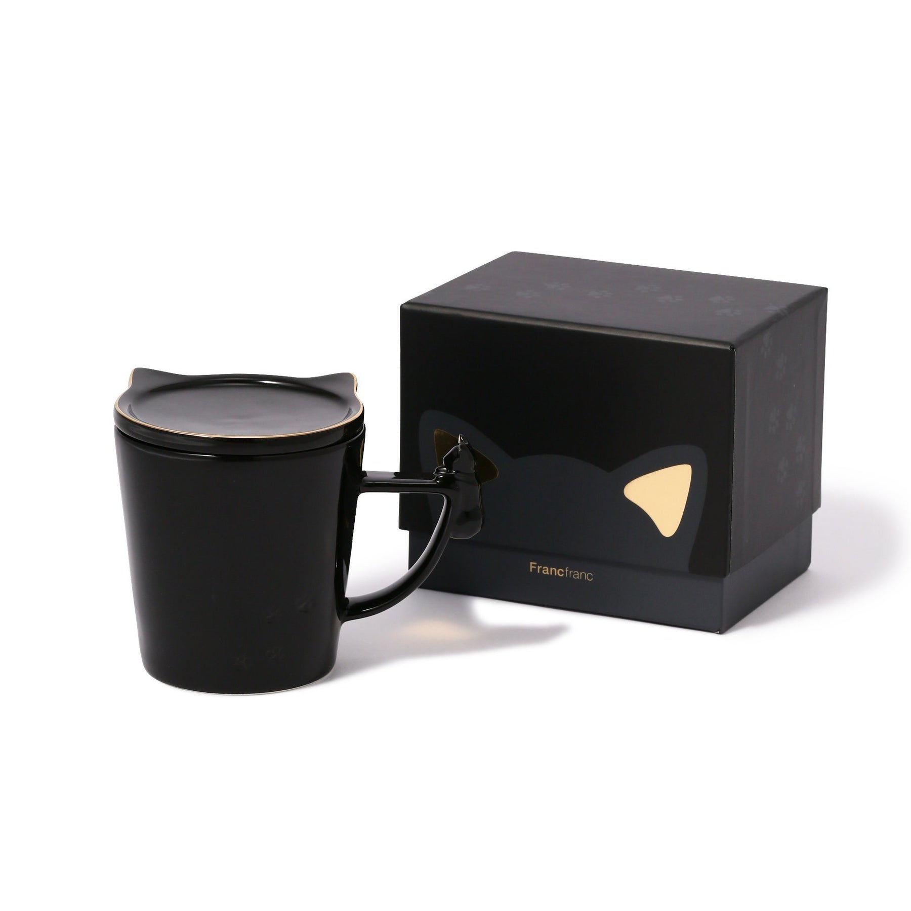 Cat Figure Mug Black