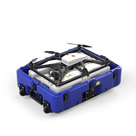 Fotokite Transport Case Configuration - Fotokite Sigma, Transport Case Blue, Wheeled, 120V, Fotokite Live App, No Tablet Included