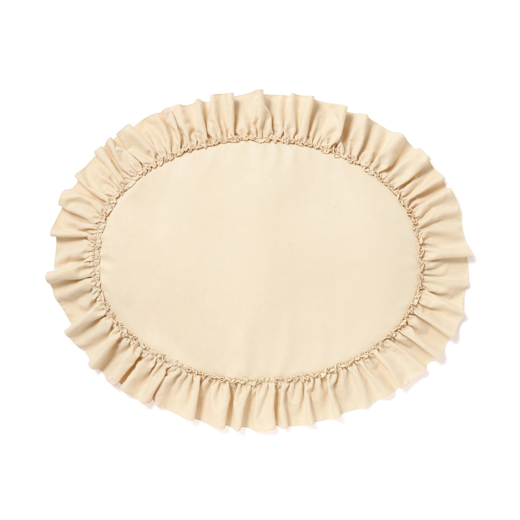 Frill Oval Mat Ivory