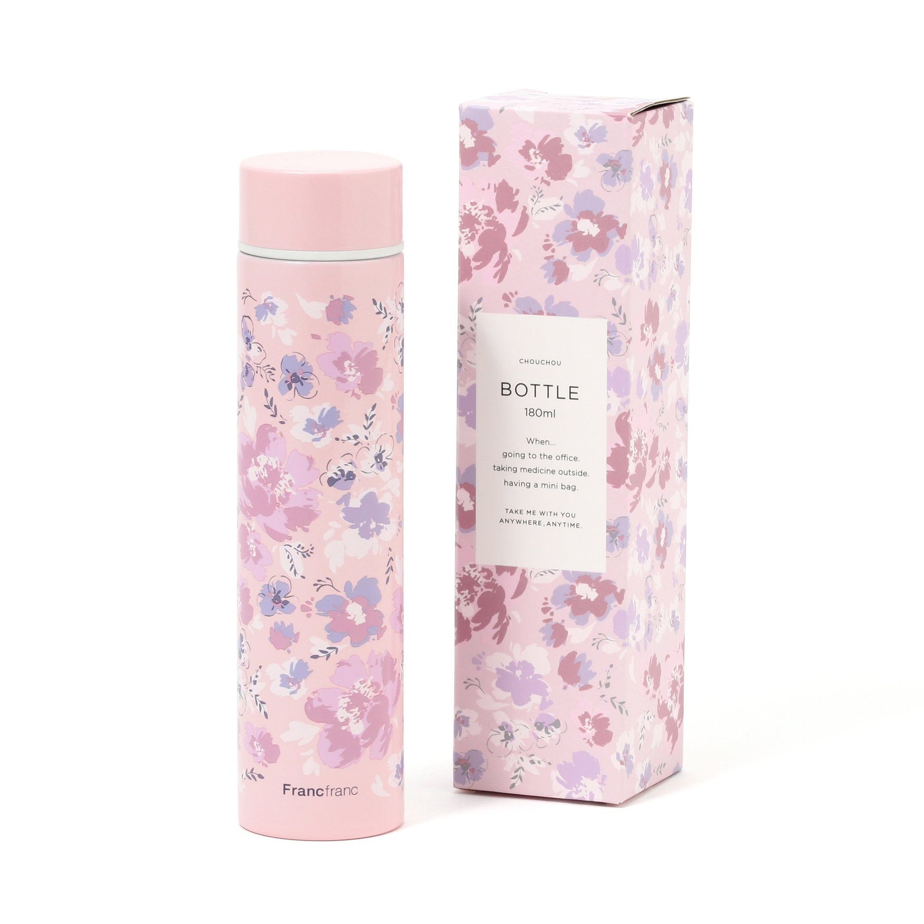 Chouchou Bottle 180Ml Flower Pink