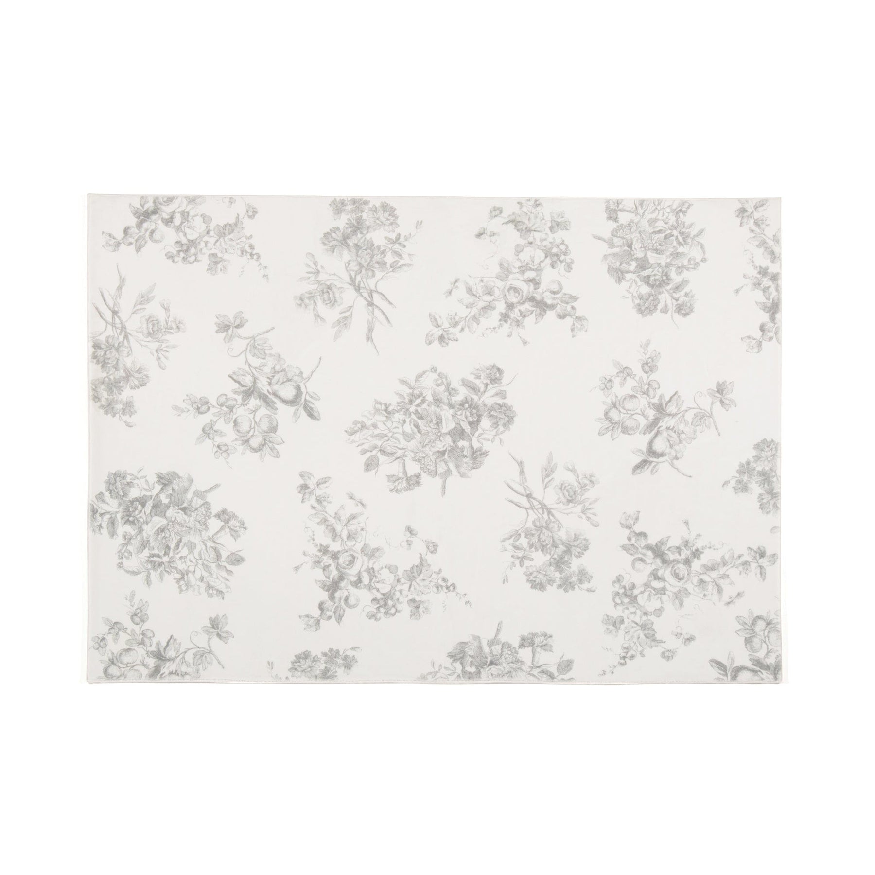 Design Print Rug Classic Flower S W1400×D1000 Light Grey